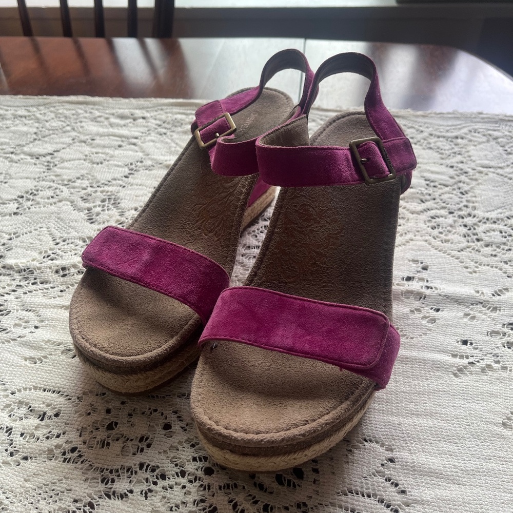 Aetrex Espadrille Wedge Sandal Size 8.5